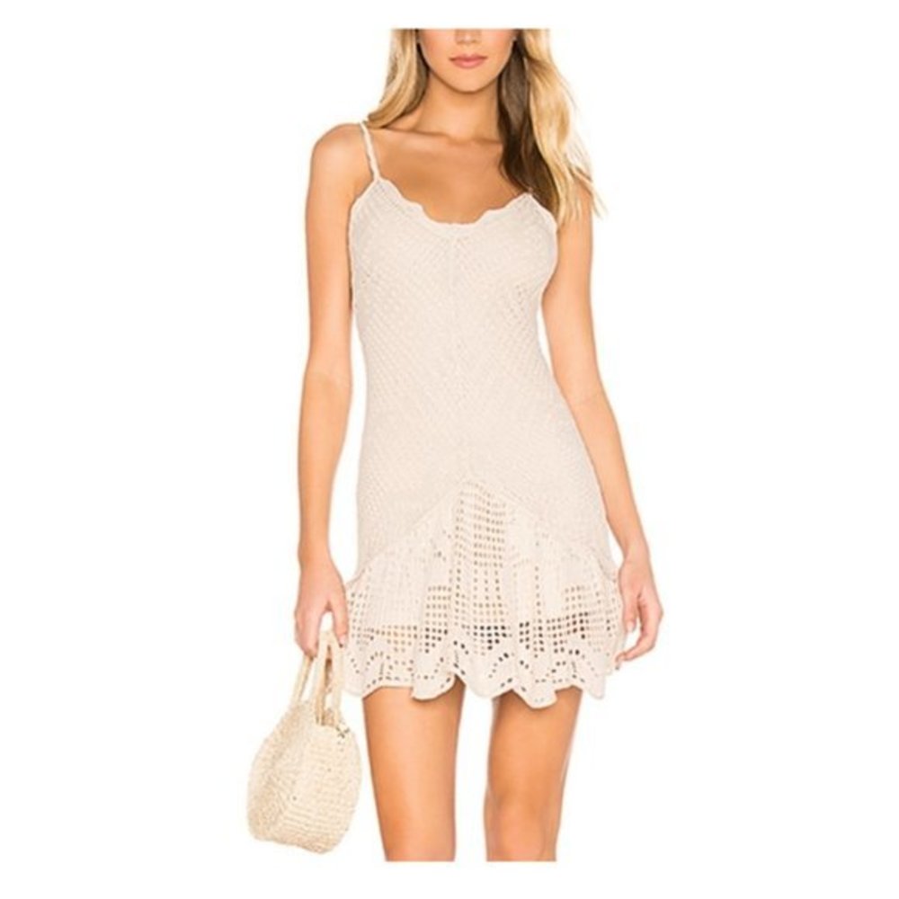Free People Wowza Crocheted Mini Dress.  XS